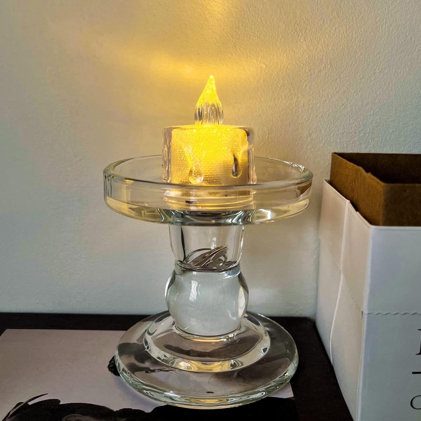 Flickering LED Flameless Tea Light Candle – Realistic Wax Drip