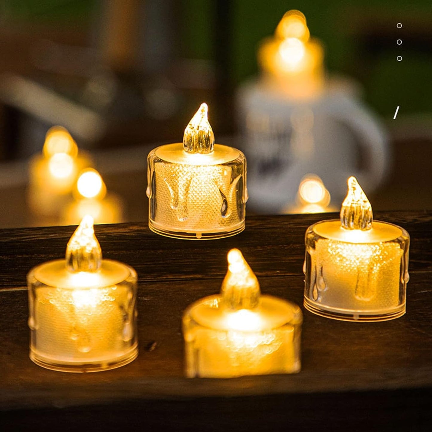 Flickering LED Flameless Tea Light Candle – Realistic Wax Drip