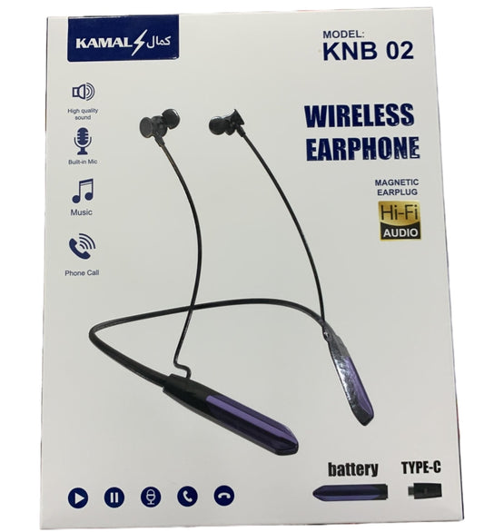 Kamal KNB-02 Wireless Neckband Earphone – Stylish & Comfortable Design