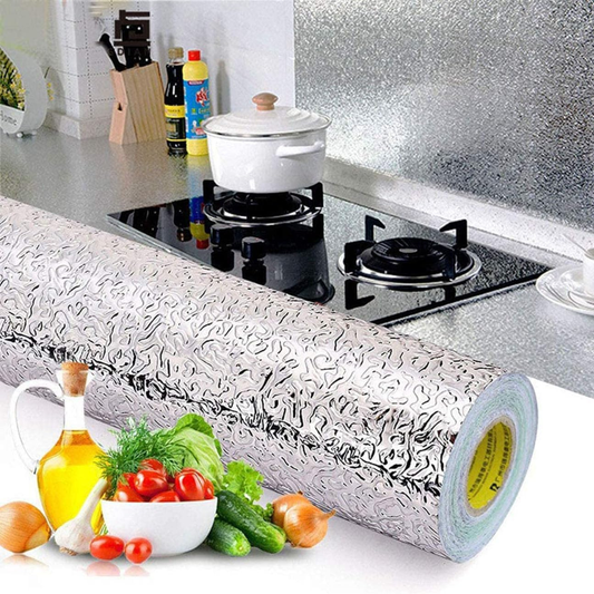 Metallic Aluminum Wallpaper Roll – Waterproof & Heat Resistant ((60×200cm))