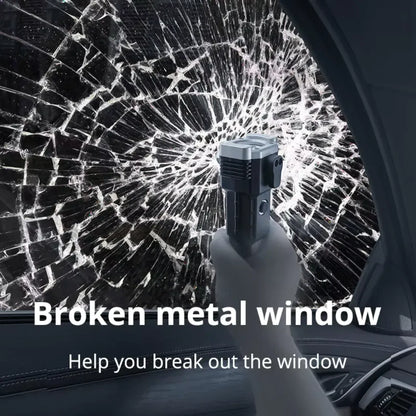 High-Power LED Torch Light – Rechargeable Flashlight with Tactical Hammer & Power Bank