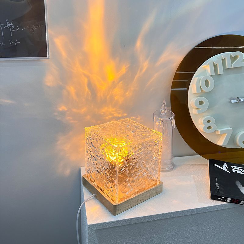 Dynamic RGB Water Pattern Lamp – Cube Ambient Light with Water Ripple Effect & Remote Control