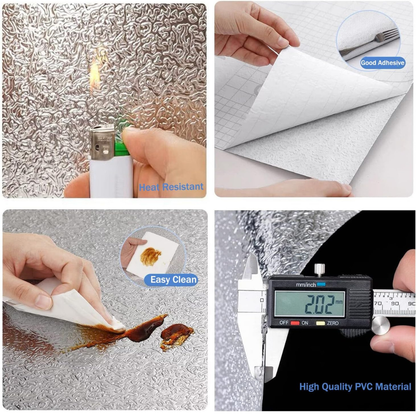 Metallic Aluminum Wallpaper Roll – Waterproof & Heat Resistant ((60×200cm))