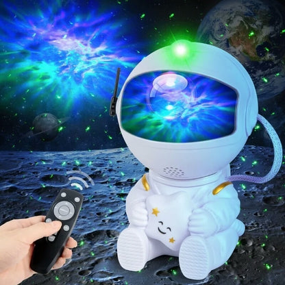 Astronaut Starry Sky Galaxy Projector – LED Nebula & Star Projector with 360° Rotating Astronaut Design
