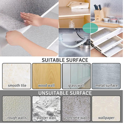 Metallic Aluminum Wallpaper Roll – Waterproof & Heat Resistant ((60×200cm))