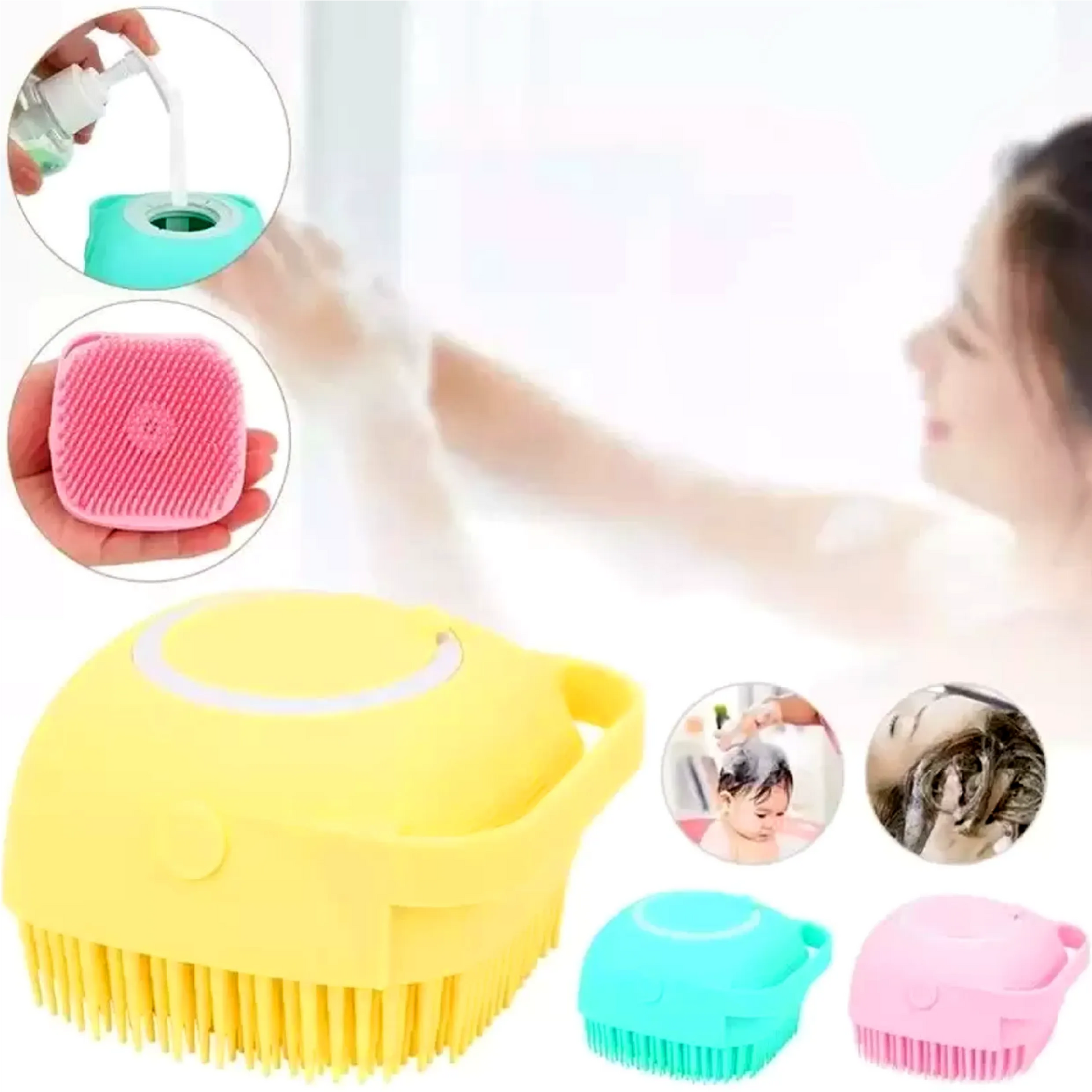 Silicone Shower Brush with Soap Dispenser – Ultra Soft Body Scrubber & Massager - Gobazarstore - Silicone Shower Brush with Soap Dispenser – Ultra Soft Body Scrubber & Massager