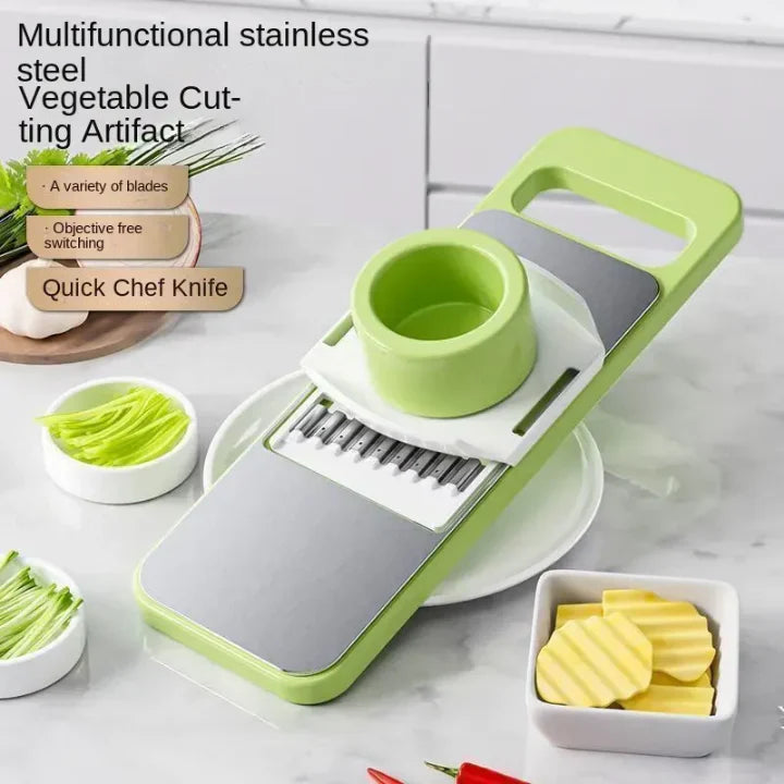 5-in-1 Multifunctional Vegetable Cutter & Slicer – Stainless Steel Kitchen Tool for Easy Chopping and Slicing