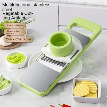 5-in-1 Multifunctional Vegetable Cutter & Slicer – Stainless Steel Kitchen Tool for Easy Chopping and Slicing