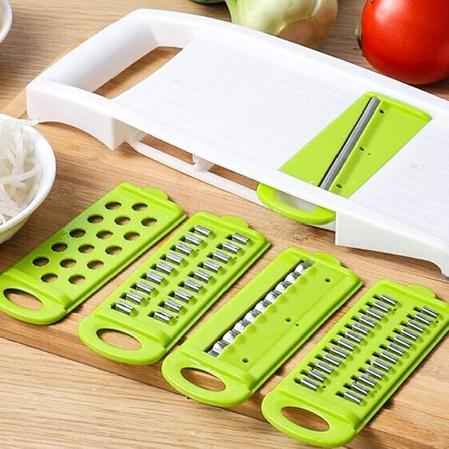 5-in-1 Multifunctional Vegetable Cutter & Slicer – Stainless Steel Kitchen Tool for Easy Chopping and Slicing