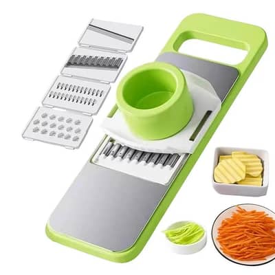 5-in-1 Multifunctional Vegetable Cutter & Slicer – Stainless Steel Kitchen Tool for Easy Chopping and Slicing