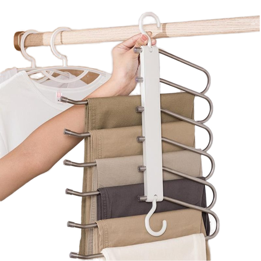 Multi-Tier Pants Hanger – Gobazar Pakistan | Space-Saving Closet Tool