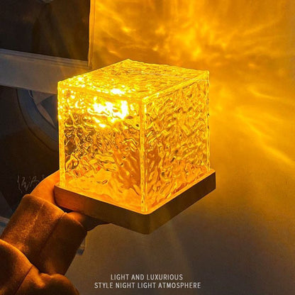 Dynamic RGB Water Pattern Lamp – Cube Ambient Light with Water Ripple Effect & Remote Control