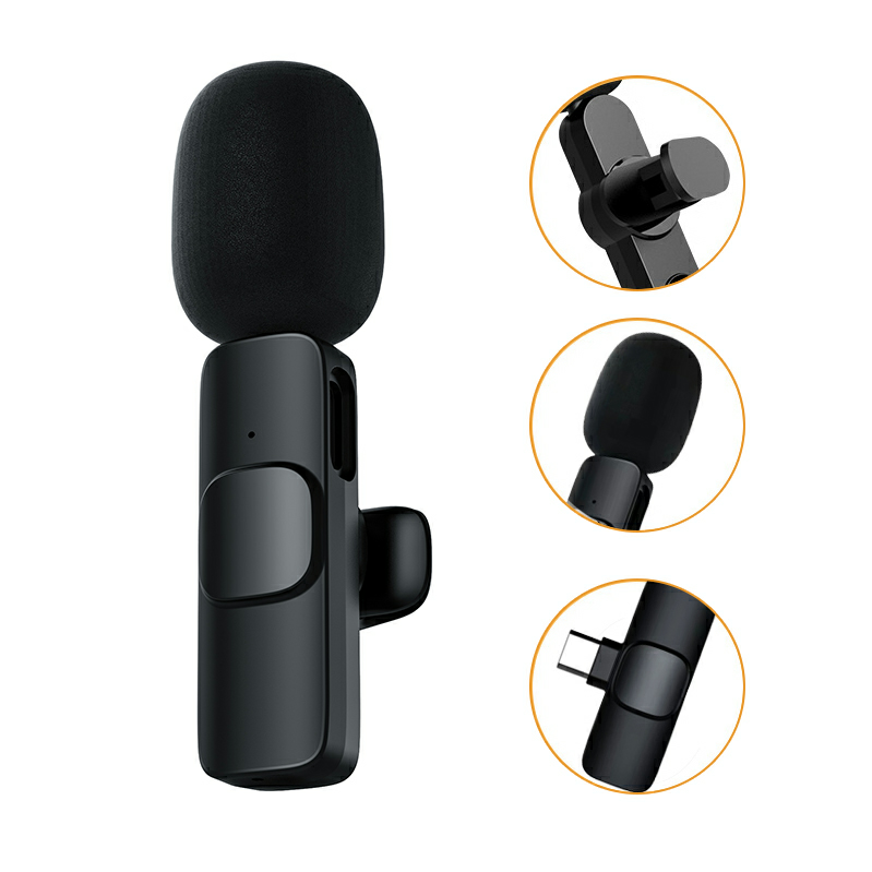 K8 Wireless Lavalier Microphone – Plug-and-Play Clip-On Mic for Mobile Phones