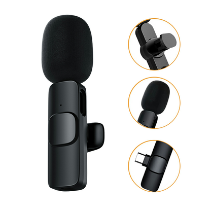K8 Wireless Lavalier Microphone – Plug-and-Play Clip-On Mic for Mobile Phones