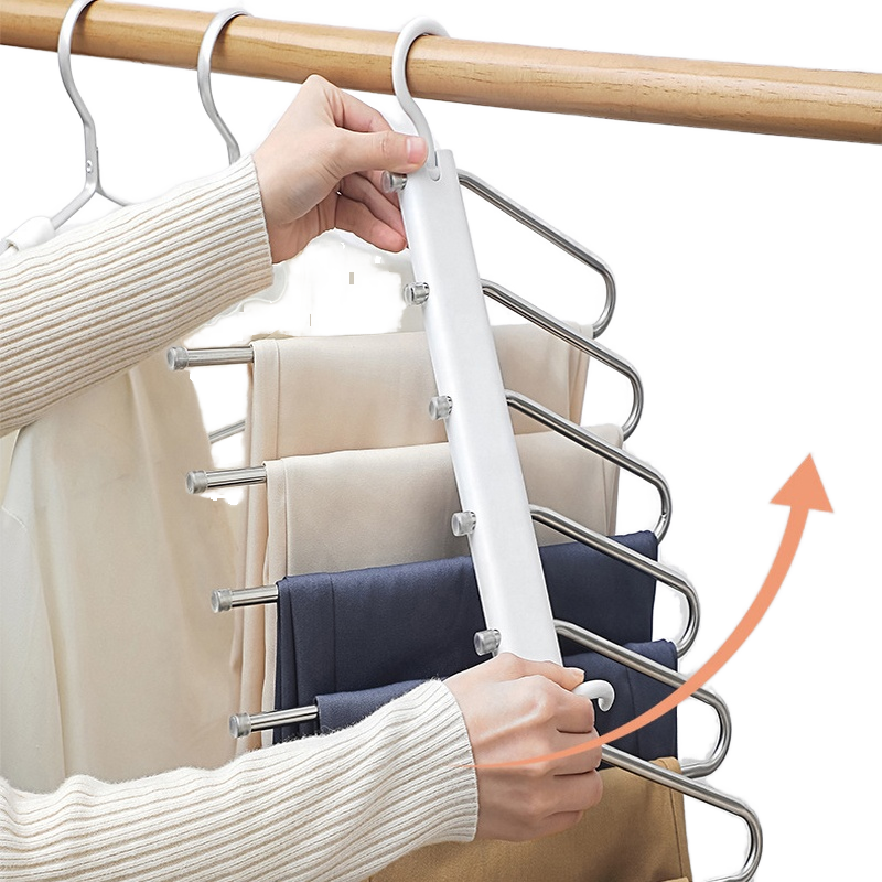 Multi-Tier Pants Hanger – Gobazar Pakistan | Space-Saving Closet Tool