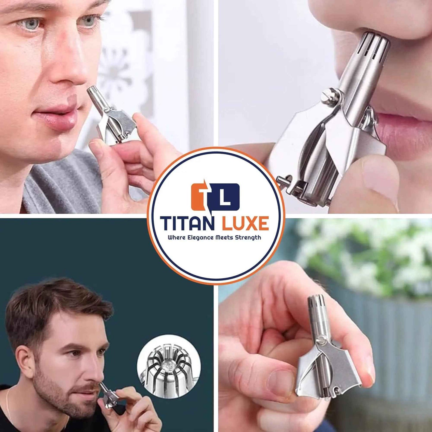 Stainless Steel Nose & Ear Hair Trimmer – Precision, Painless, Manual with Cleaning Brush
