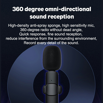 K8 Wireless Lavalier Microphone – Plug-and-Play Clip-On Mic for Mobile Phones