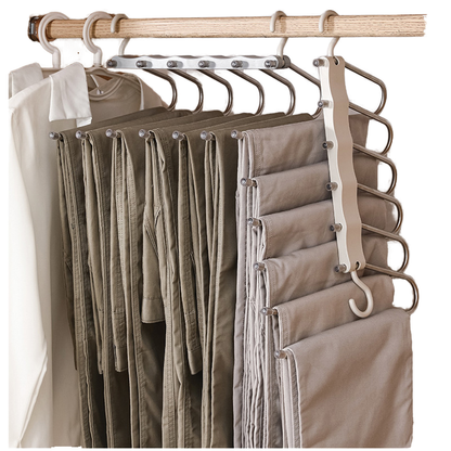 Multi-Tier Pants Hanger – Gobazar Pakistan | Space-Saving Closet Tool