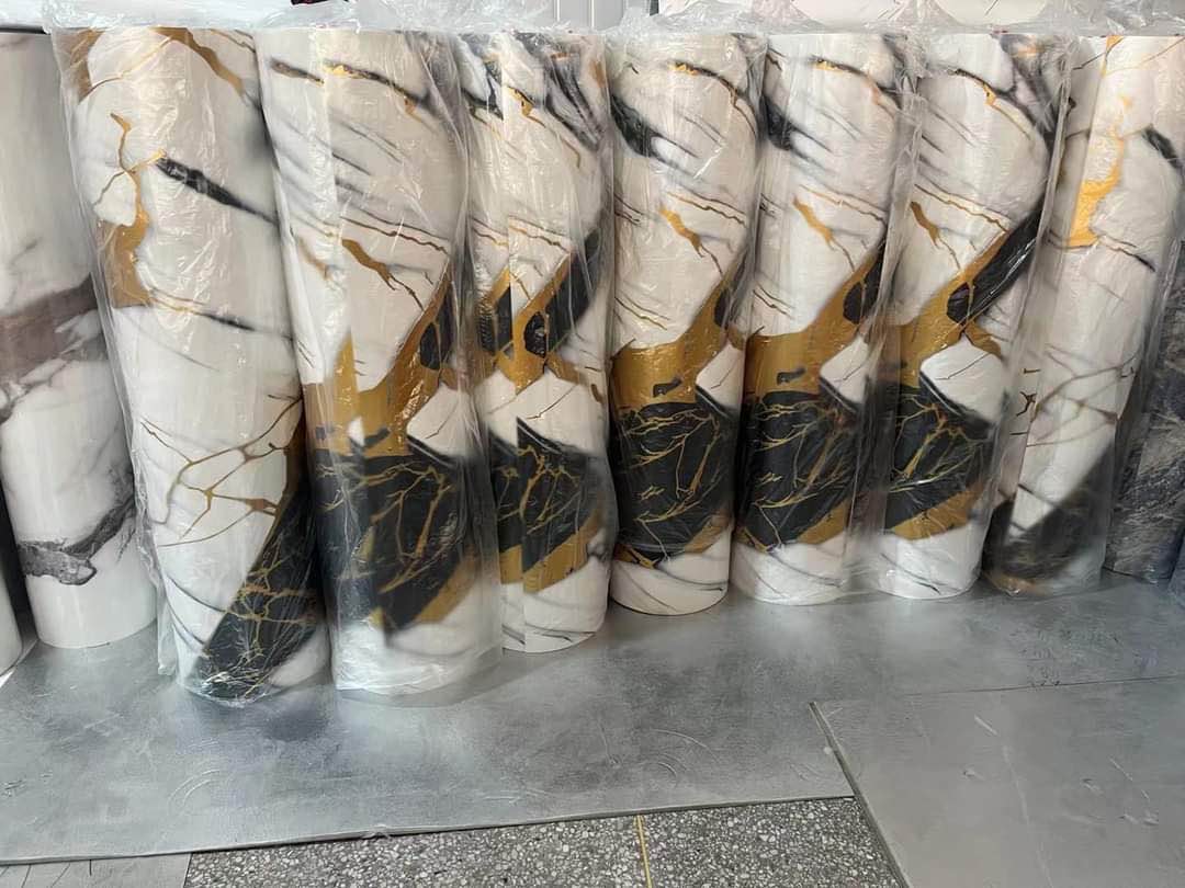 Self-Adhesive Black Marble Sheet – Waterproof PVC Kitchen & Home Décor Film