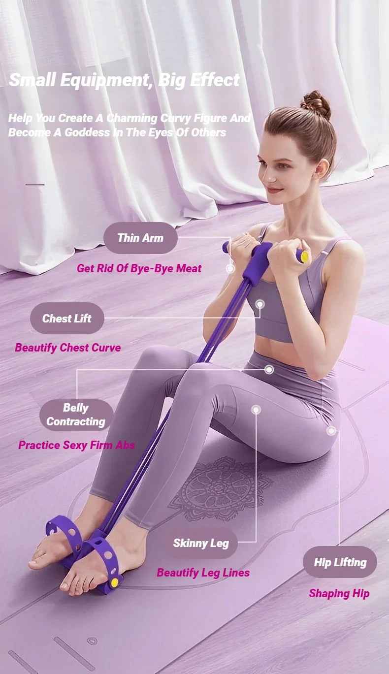 Foot Pedal Resistance Band – Elastic Sit-Up & Pull Rope for Yoga, Fitness, and Tummy Trimming