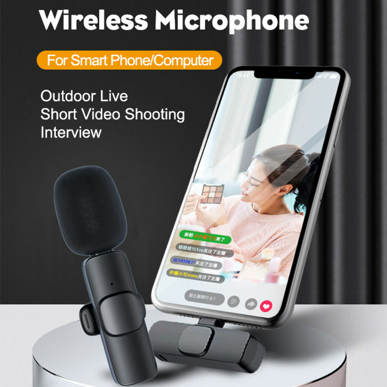 K8 Wireless Lavalier Microphone – Plug-and-Play Clip-On Mic for Mobile Phones