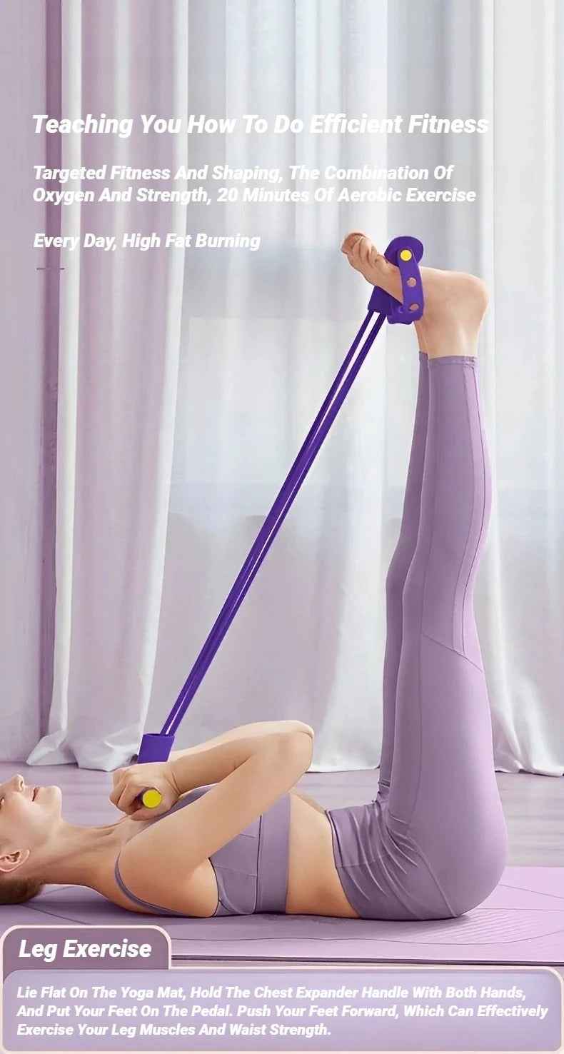 Foot Pedal Resistance Band – Elastic Sit-Up & Pull Rope for Yoga, Fitness, and Tummy Trimming