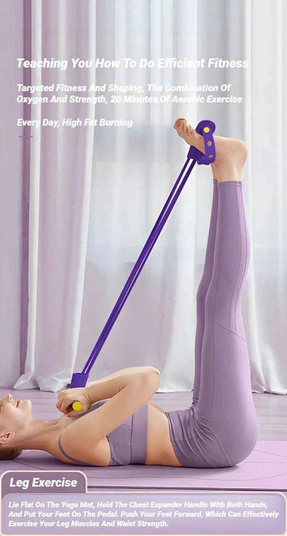 Foot Pedal Resistance Band – Elastic Sit-Up & Pull Rope for Yoga, Fitness, and Tummy Trimming