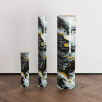 Self-Adhesive Black Marble Sheet – Waterproof PVC Kitchen & Home Décor Film