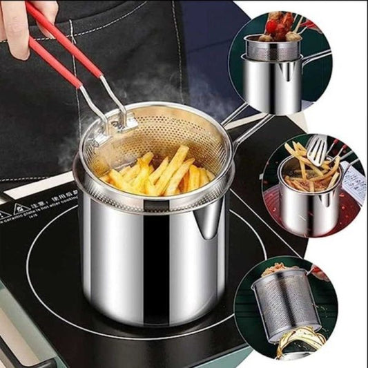 Deep Fryer Pot with Basket – 1200ML Stainless Steel