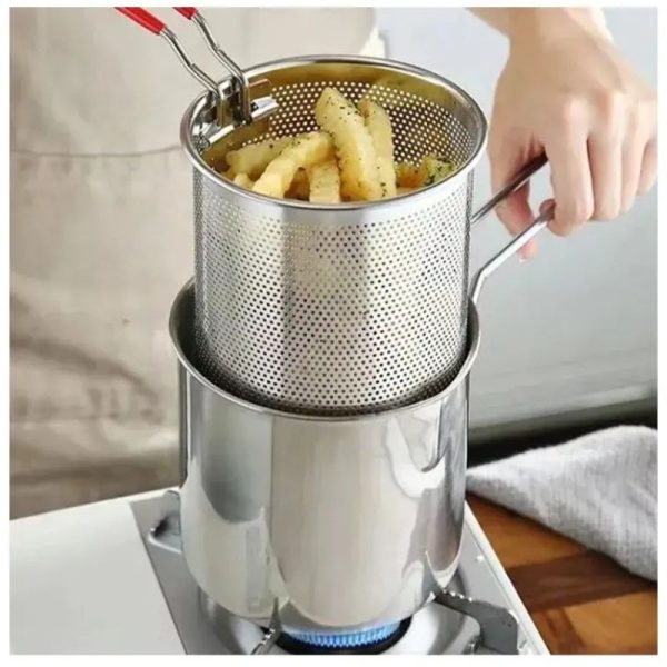 Deep Fryer Pot with Basket – 1200ML Stainless Steel