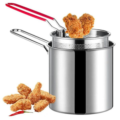 Deep Fryer Pot with Basket – 1200ML Stainless Steel