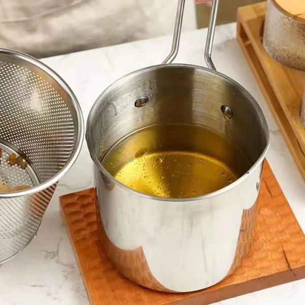 Deep Fryer Pot with Basket – 1200ML Stainless Steel