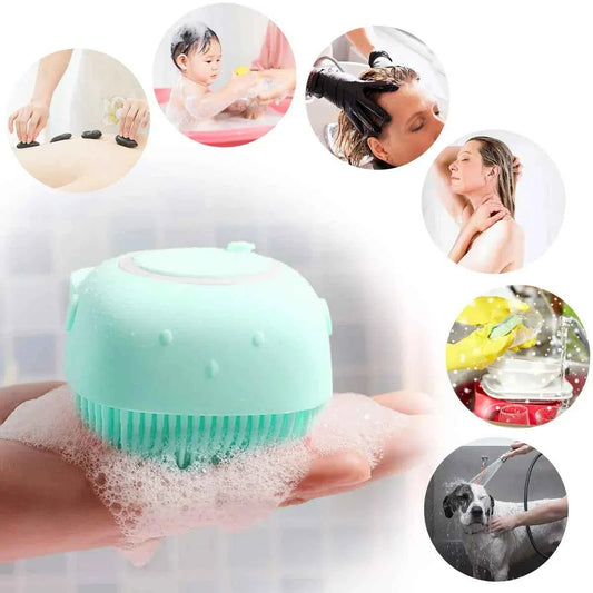 Silicone Shower Brush with Soap Dispenser – Ultra Soft Body Scrubber & Massager